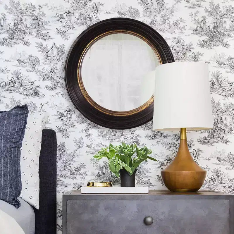 Miroir mural convexe marron