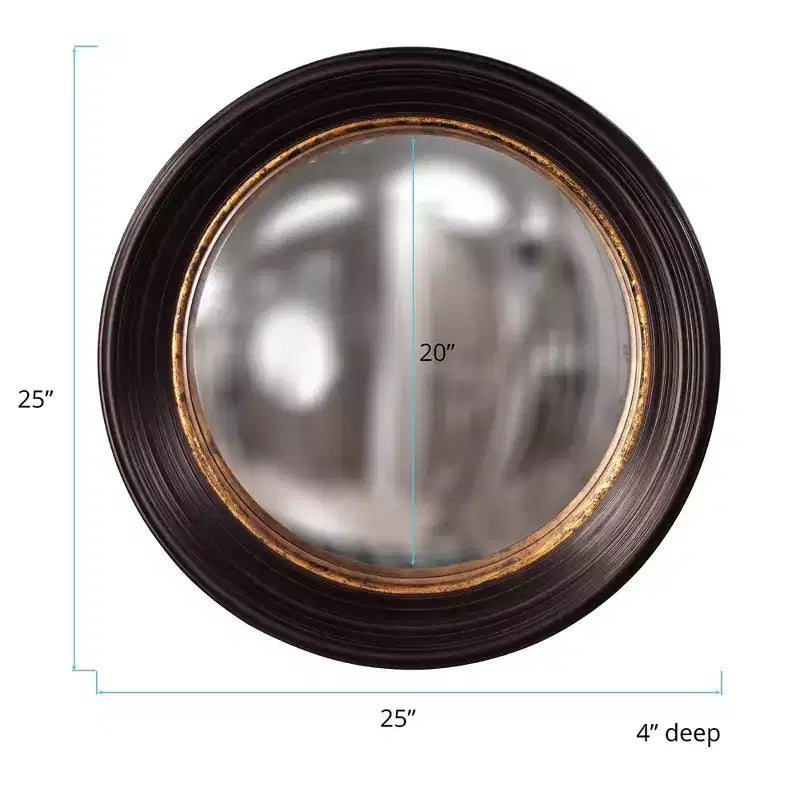 Miroir mural convexe marron