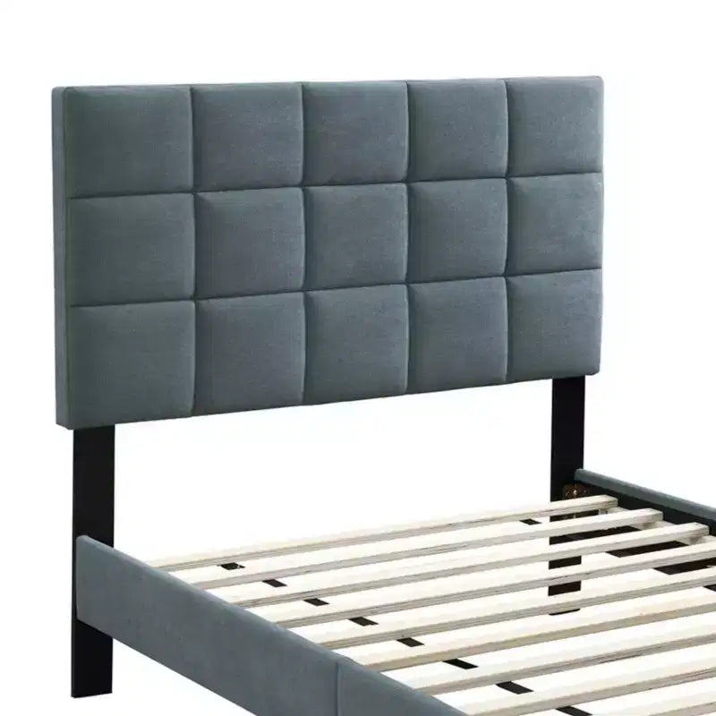 Lit plate-forme contemporain rembourré en lin brossé