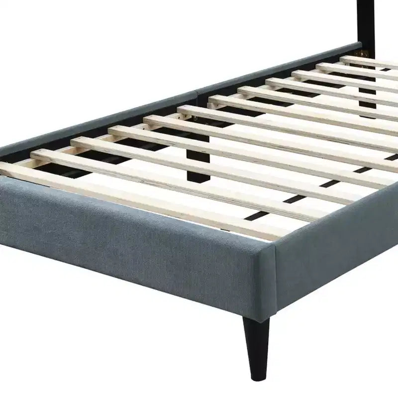 Lit plate-forme contemporain rembourré en lin brossé