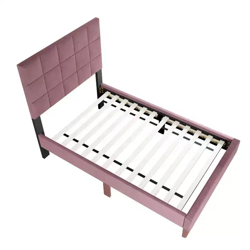 Lit plate-forme contemporain rembourré en lin brossé
