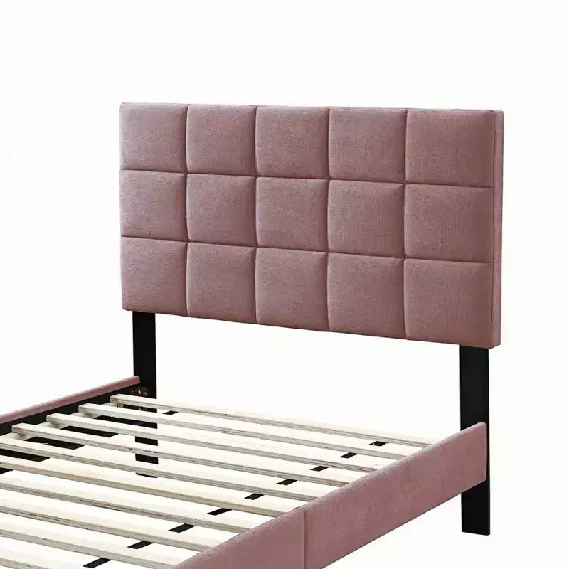 Lit plate-forme contemporain rembourré en lin brossé