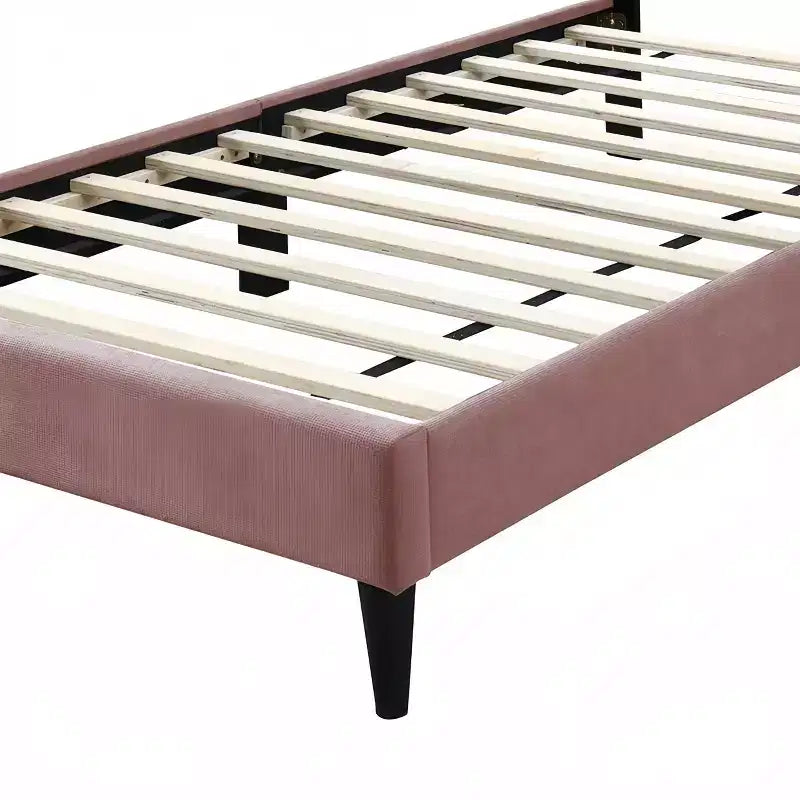 Lit plate-forme contemporain rembourré en lin brossé