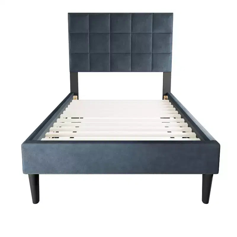 Lit plate-forme contemporain rembourré en lin brossé