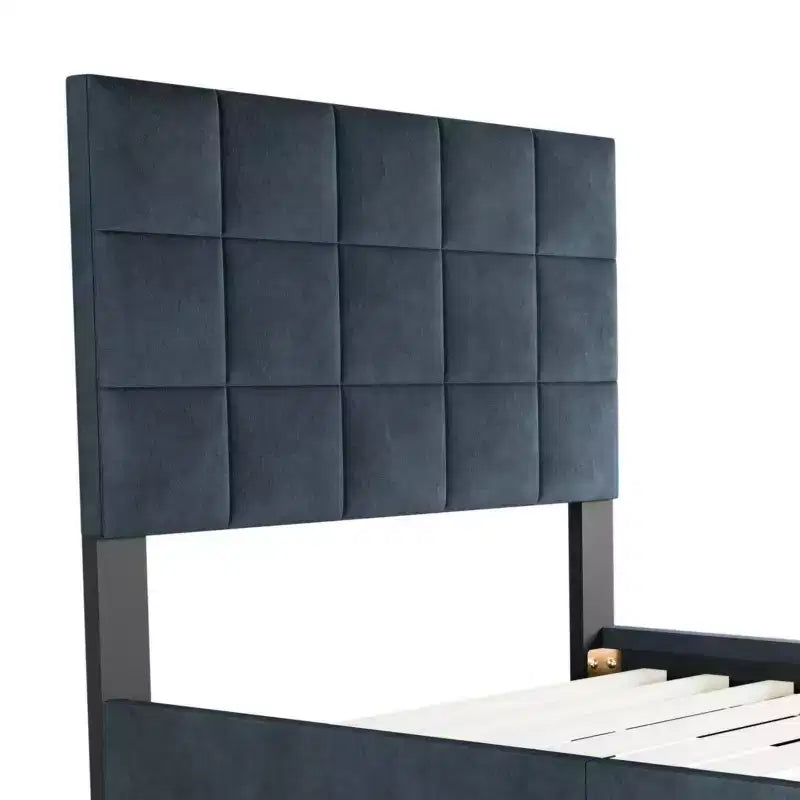 Lit plate-forme contemporain rembourré en lin brossé