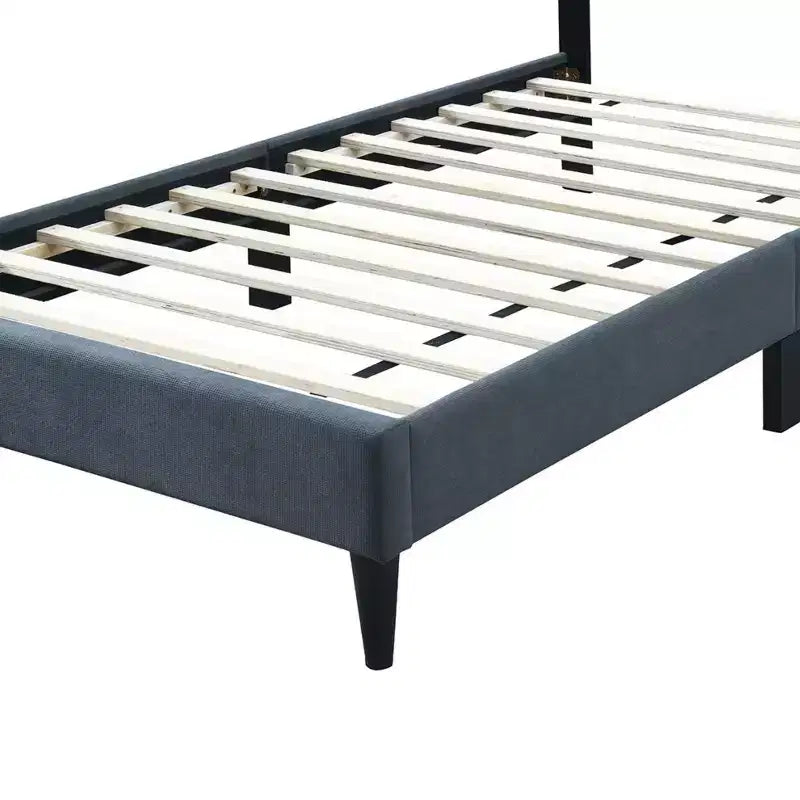 Lit plate-forme contemporain rembourré en lin brossé