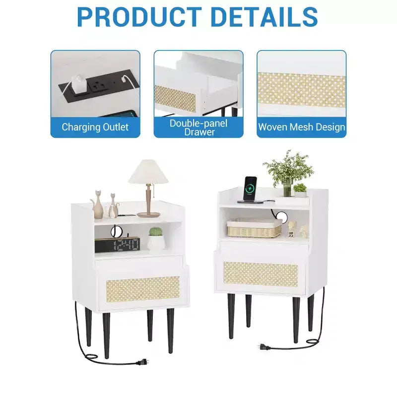 Tables de chevet en rotin