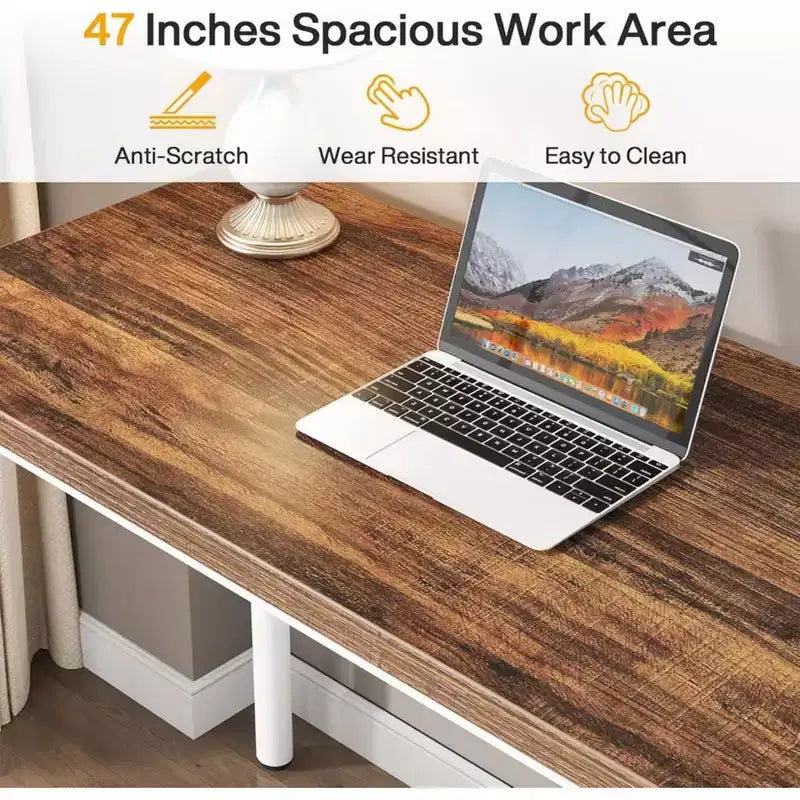 Bureau informatique marron rustique