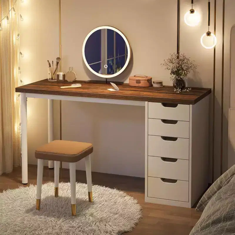 Bureau informatique marron rustique