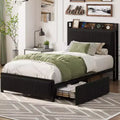 Upholstered Platform Bed Frame with Storage Headboard No Box Spring Needed Noise Free