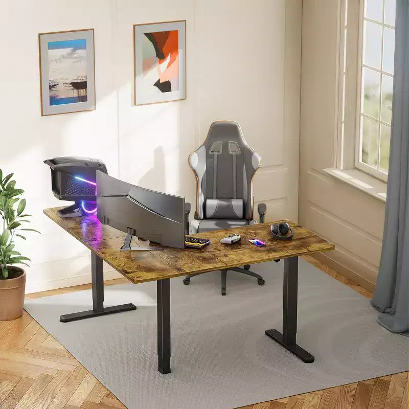 Bureau d'angle réglable en hauteur