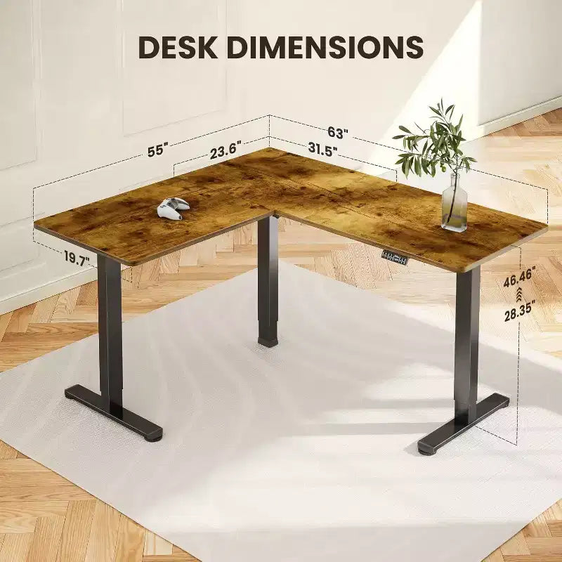 Bureau d'angle réglable en hauteur