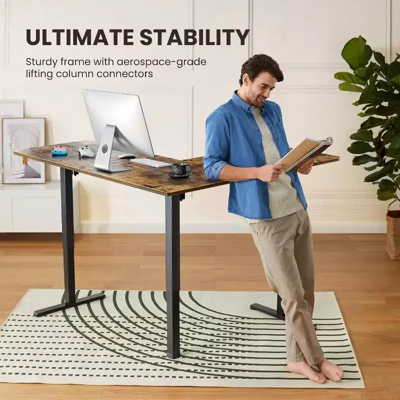 Bureau d'angle réglable en hauteur