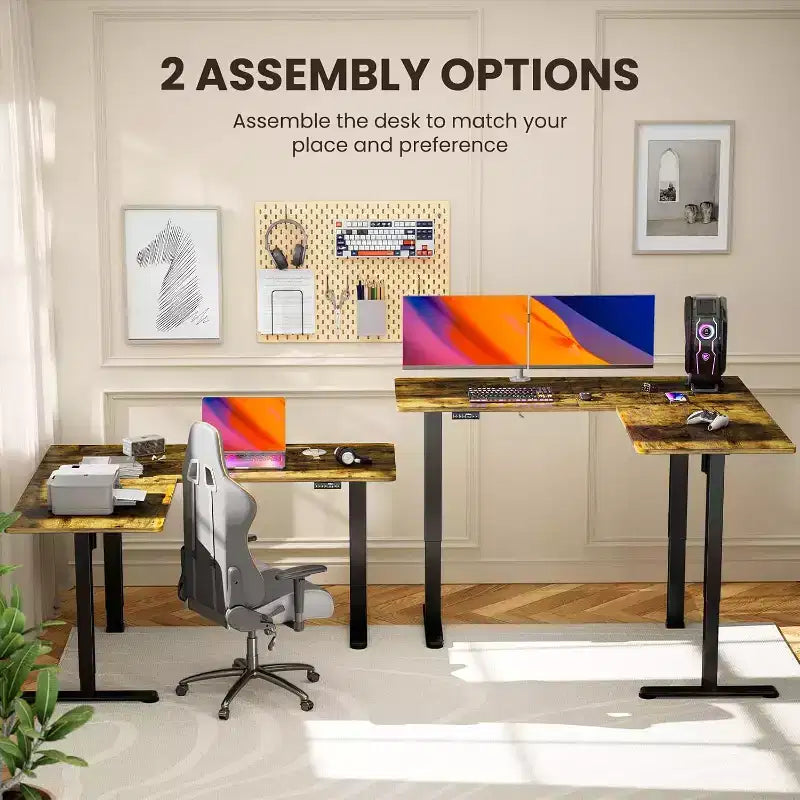 Bureau d'angle réglable en hauteur