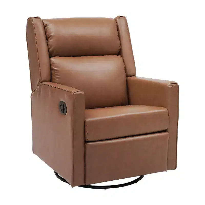 Flash Furniture Cash Swivel Glider Rocker Manual Recliner Chair 270 Degree Swivel USB/USB-C Charging Ports Perfect for Living Room or Nursery