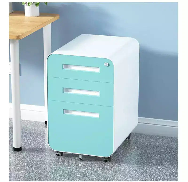 3 Drawer Mobile File Cabinet with Lock Rolling Under Desk Storage Drawer Modern Compact Pedestal Cabinet for Home Office