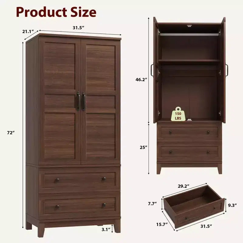 Armoire penderie en bois