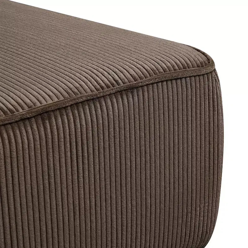 Ottoman en velours côtelé moderne de forme carrée