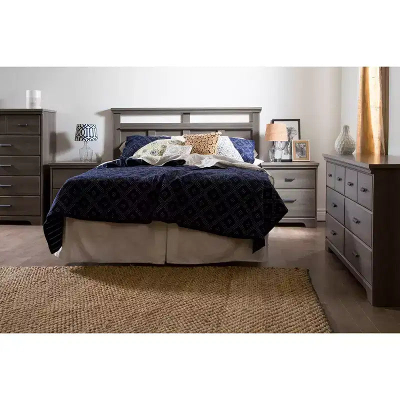 South Shore Versa 5 Drawer Chest Gray Maple: Laminate Finish Particle Board Frame Anti-Tip Hardware