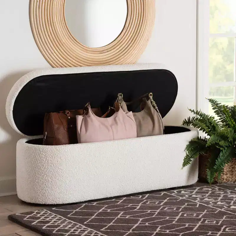 Banc de rangement blanc