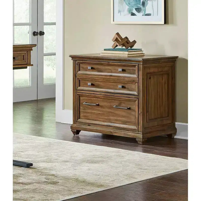 Classeur latéral en bois traditionnel, marron