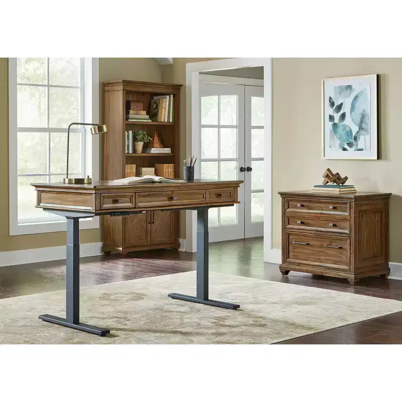 Classeur latéral en bois traditionnel, marron