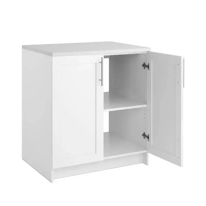 Meuble de rangement à portes battantes blanc