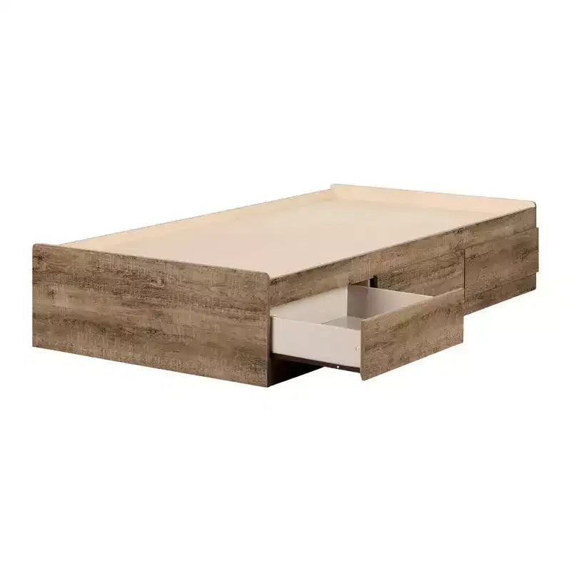 Lit plateforme en noyer naturel