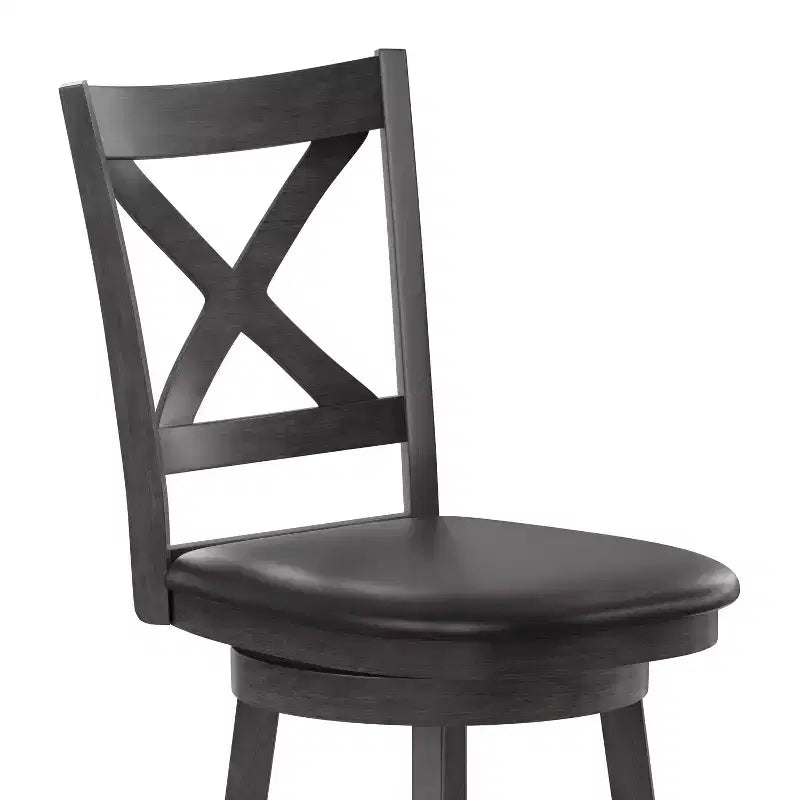 Tabouret de bar pivotant hauteur comptoir à dossier croisé classique