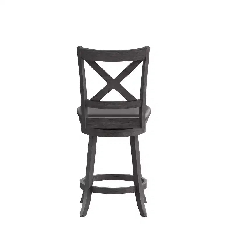 Tabouret de bar pivotant hauteur comptoir à dossier croisé classique