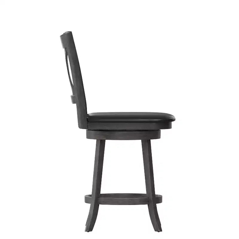 Tabouret de bar pivotant hauteur comptoir à dossier croisé classique
