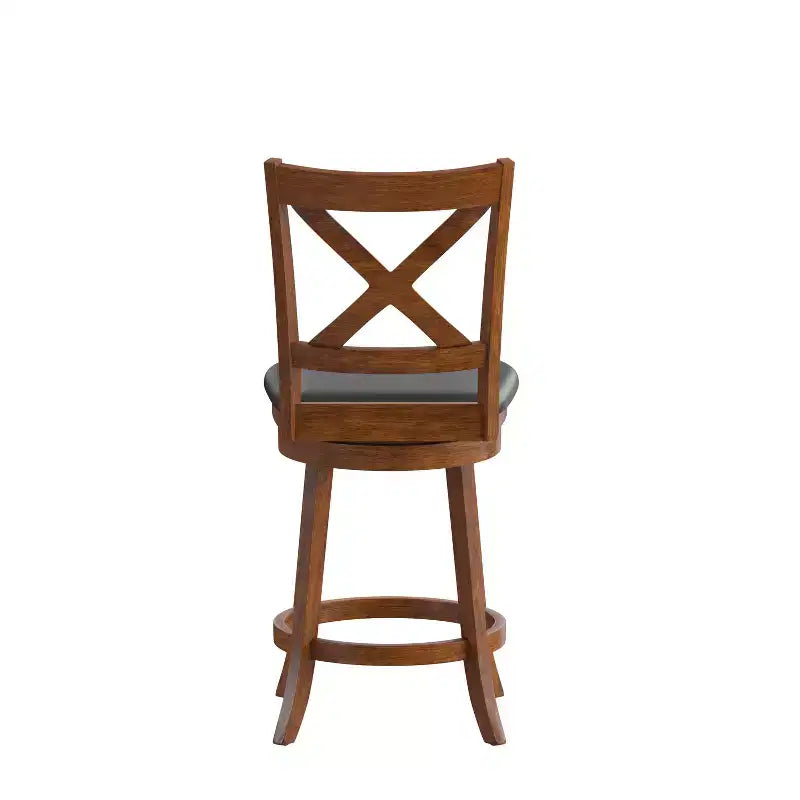 Tabouret de bar pivotant hauteur comptoir à dossier croisé classique
