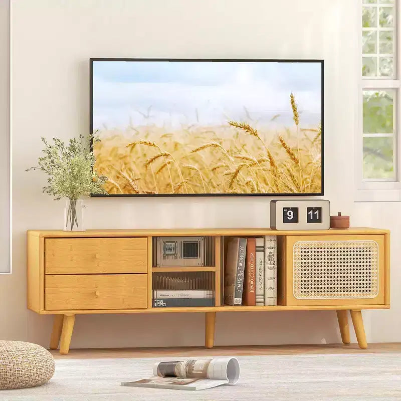 Meuble console TV en bambou