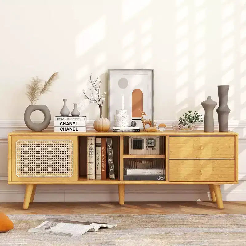 Meuble console TV en bambou