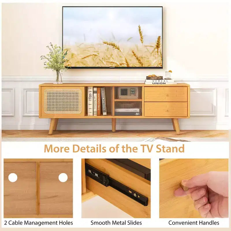 Meuble console TV en bambou