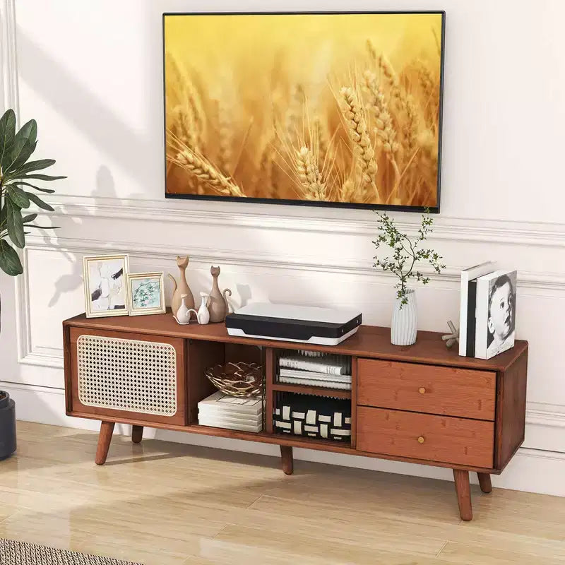 Meuble console TV en bambou