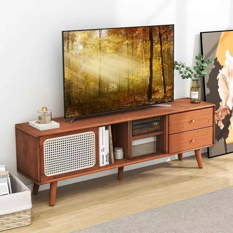 Meuble console TV en bambou