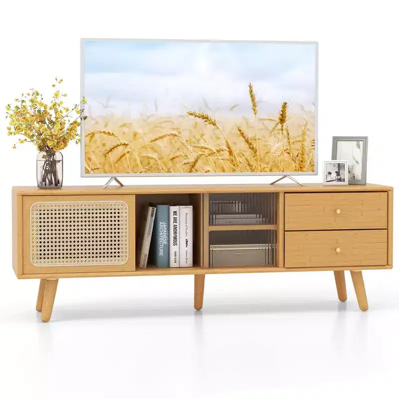 Meuble console TV en bambou