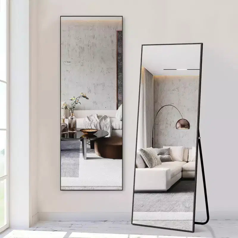 Miroir rectangulaire pleine longueur avec cadre en métal