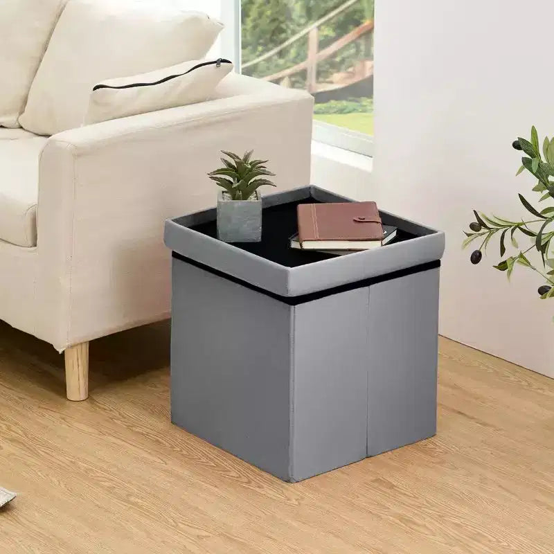 LUSIMO 15 Folding Velvet Storage Ottoman Bench Toy Chest Footstool Hold up to 390 lb For Bedroom Living Room